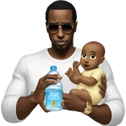 p diddy holding baby oil sticker