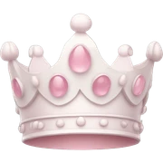 White and pastel pink crown sticker