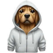 Dog wearing a hoodie sticker