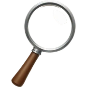 Brown white magnifying glass sticker