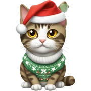 European shorthair cat wearing christmas Sweatshirt  sticker