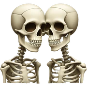 Two skeletons kissing sticker