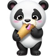 Panda eating ice cream sticker