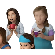 girls with cups indoors sticker