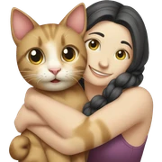 female cat hugging cat sticker