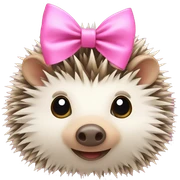hedgehog with a pink bow sticker