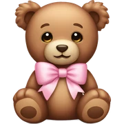 teddy bear with light pink bow sticker