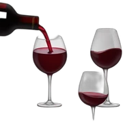 Red wine pouring into wine glass sticker