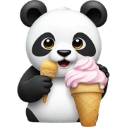 Panda eating ice cream sticker