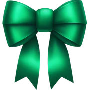 Emerald green bow sticker