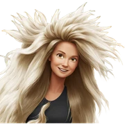 smiling girl with long hair sticker
