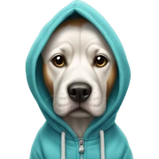 Dog wearing a hoodie sticker