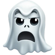 a ghost looking angry sticker