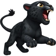 winged black leopard roaring sticker