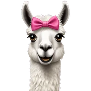 Llama wearing a bow  sticker