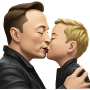 elon musk kissing elon musk sticker