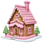 A pink gingerbread house sticker
