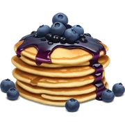Pancakes with a blueberry on top sticker