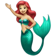 ariel mermaid waving sticker