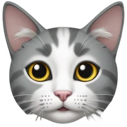 Grey and white cat sticker