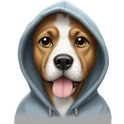Dog wearing hoodie sticker