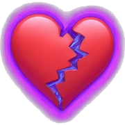 neon broken heart sticker