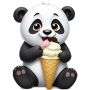 Panda eating ice cream sticker