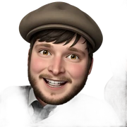 smiling boy with beret sticker