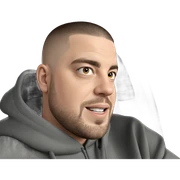 male portrait with buzz cut sticker