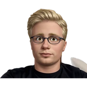 blonde boy with glasses portrait sticker