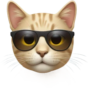 Cat with sunglasses sticker