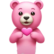 pink heart with bear  sticker
