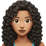 smiling girl with curly hair sticker