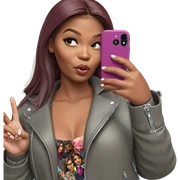 girl taking selfie in jacket sticker