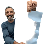 smiling man with beard shirt sticker