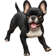 Black and tan colored French bulldog dancing sticker
