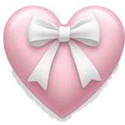 Pastel pink heart with white bow sticker