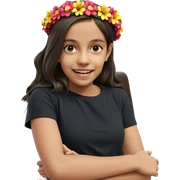 smiling girl with flower crown sticker