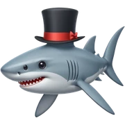 Shark with a top hat sticker
