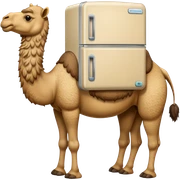 Camello con cuerpo de refrigerador sticker