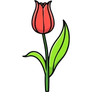 tulipán caricaturesco y brillante sticker