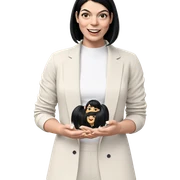 smiling girl with black hair sticker