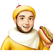 Hot dog suit sticker