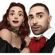 couple portrait with jewelry sticker