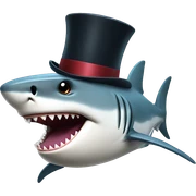 Shark with a top hat sticker
