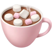 Light Pink mug of hot chocolate with marshmallows  sticker