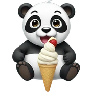 Panda eating ice cream sticker