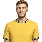 smiling boy in yellow shirt sticker