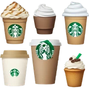 Different Starbucks emojis sticker