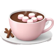 Light Pink mug of hot chocolate with marshmallows  sticker